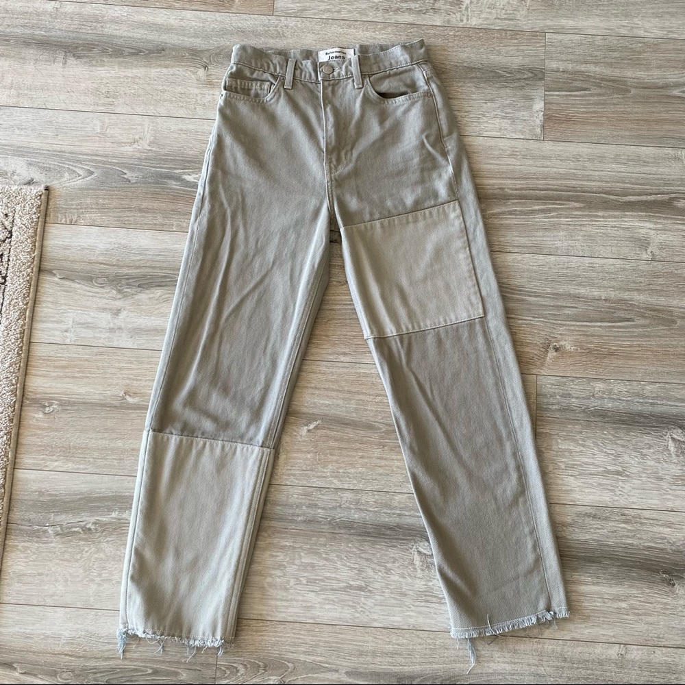 Reformation Ryan Tonal Patch High Rise Straight Jeans